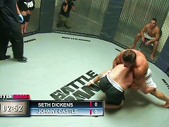 Cage Fighter Kicks Some Ass Then Fucks A BBW In The Ring